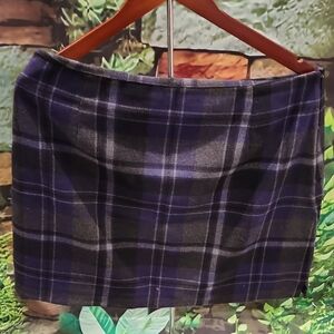 Plaid Women's Skirt in Black and Purple